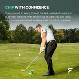 Golfer chipping on the course with the Yips Blocker