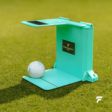 Yips Blocker golf training aid with a golf ball under the cover