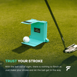 Golfer putting with the Yips Blocker on the green