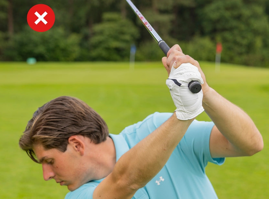 Golf swing before wrist-control practice